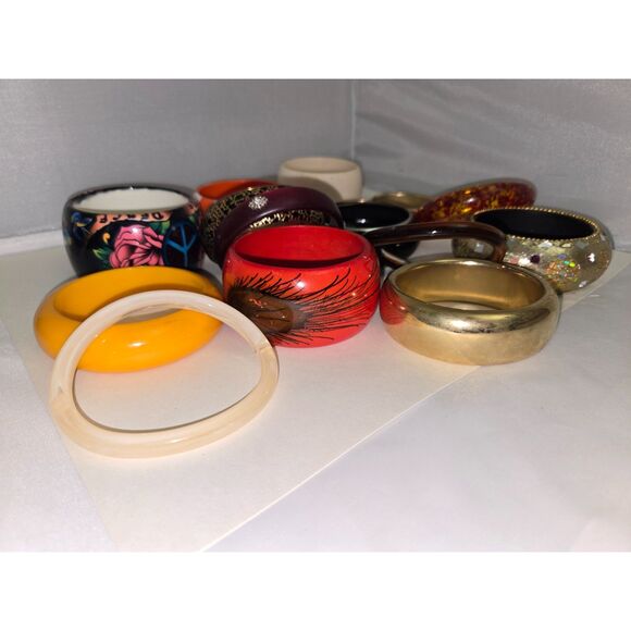 Bangles (l-2) Reseller's Mixed lot of used bangles 14 pieces - Picture 3 of 9